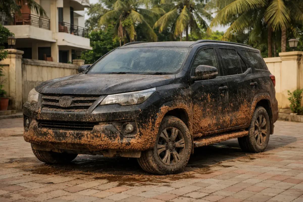 Car wash at home before